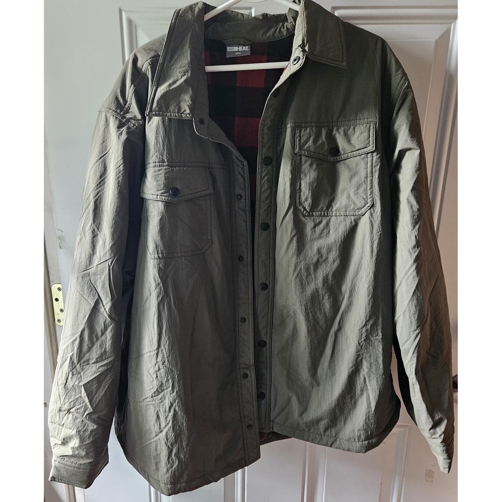 EUC Mens 32 Degree Heat Flannel Lined Shirt Jacket 2XL